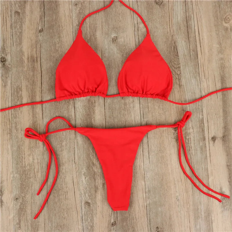 Bra Tie Side String Beach Bikini Set - Resqué Playa