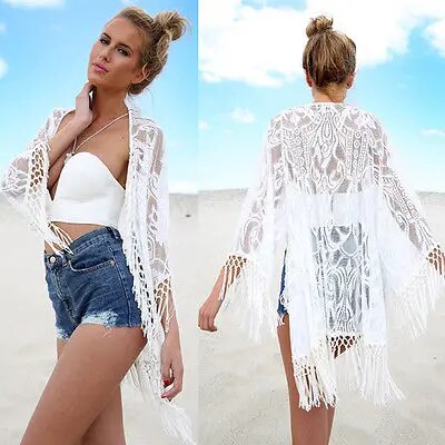 Lace Tassel Cover Up - Resqué Playa